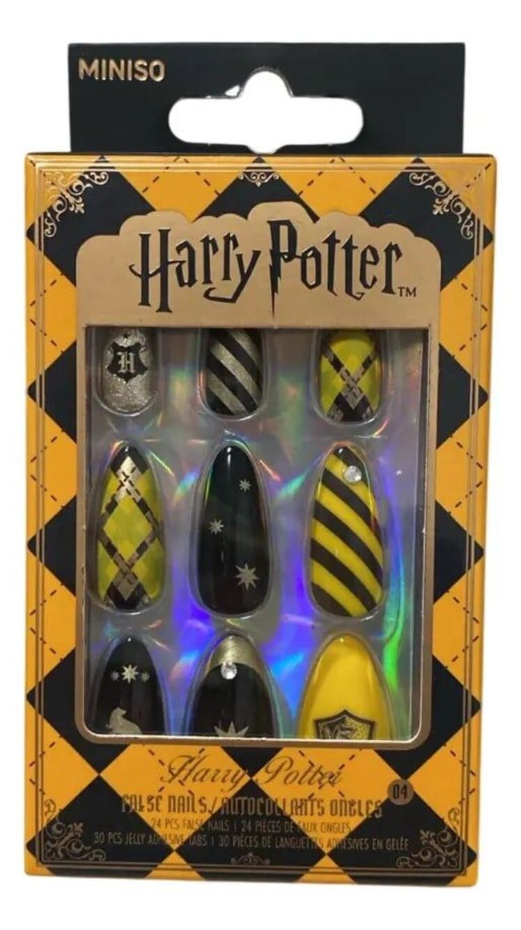 Miniso Harry Potter Hufflepuff False Nails Press-On 24pc Set with Adhesive Tabs
